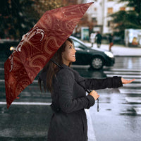 New Zealand Matariki Pohutukawa Umbrella Maori Moko Red Galaxy LT05 - Polynesian Pride