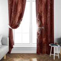 New Zealand Matariki Pohutukawa Window Curtain Maori Moko Red Galaxy LT05 - Polynesian Pride
