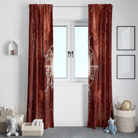New Zealand Matariki Pohutukawa Window Curtain Maori Moko Red Galaxy LT05 - Polynesian Pride