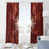 New Zealand Matariki Pohutukawa Window Curtain Maori Moko Red Galaxy LT05 - Polynesian Pride
