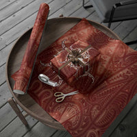 New Zealand Matariki Pohutukawa Wrapping Paper Maori Moko Red Galaxy LT05 - Polynesian Pride