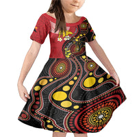 Papua New Guinea And Australia Aboriginal Family Matching Mermaid Dress and Hawaiian Shirt Bird Of Paradise And Kangaroo Together