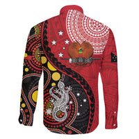 Papua New Guinea And Australia Aboriginal Family Matching Mermaid Dress and Hawaiian Shirt Bird Of Paradise And Kangaroo Together