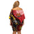 Papua New Guinea And Australia Aboriginal Family Matching Off Shoulder Short Dress and Hawaiian Shirt Bird Of Paradise And Kangaroo Together