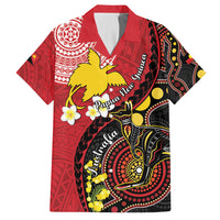 Papua New Guinea And Australia Aboriginal Family Matching Tank Maxi Dress and Hawaiian Shirt Bird Of Paradise And Kangaroo Together