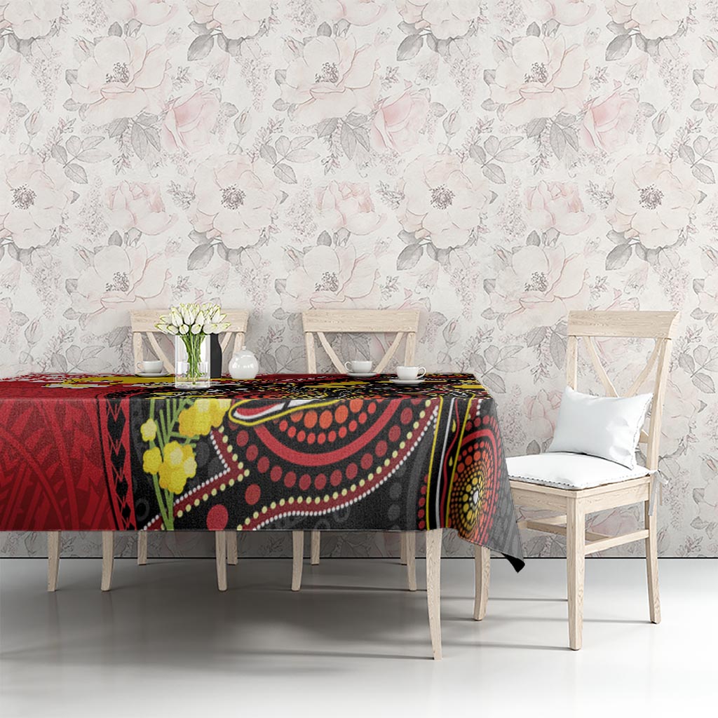 Papua New Guinea And Australia Aboriginal Tablecloth Bird Of Paradise And Kangaroo Together LT05 - Polynesian Pride