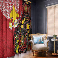 Papua New Guinea And Australia Aboriginal Window Curtain Bird Of Paradise And Kangaroo Together LT05 - Polynesian Pride
