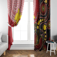 Papua New Guinea And Australia Aboriginal Window Curtain Bird Of Paradise And Kangaroo Together LT05 - Polynesian Pride