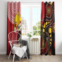 Papua New Guinea And Australia Aboriginal Window Curtain Bird Of Paradise And Kangaroo Together LT05 - Polynesian Pride