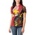 Papua New Guinea And Australia Aboriginal Women Polo Shirt Bird Of Paradise And Kangaroo Together