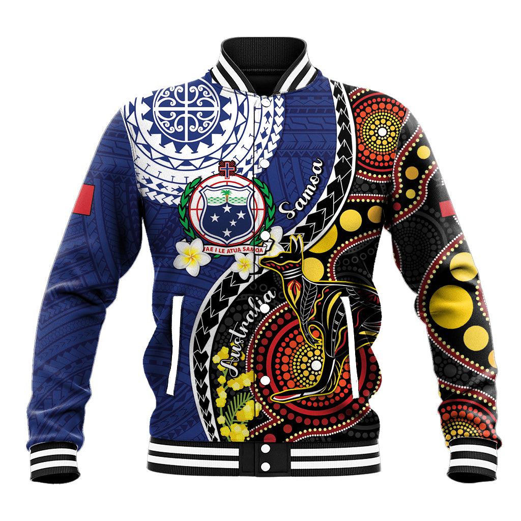 Samoa And Australia Together Baseball Jacket Aboriginal Mix Polynesian