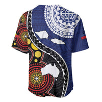 Samoa And Australia Together Baseball Jersey Aboriginal Mix Polynesian