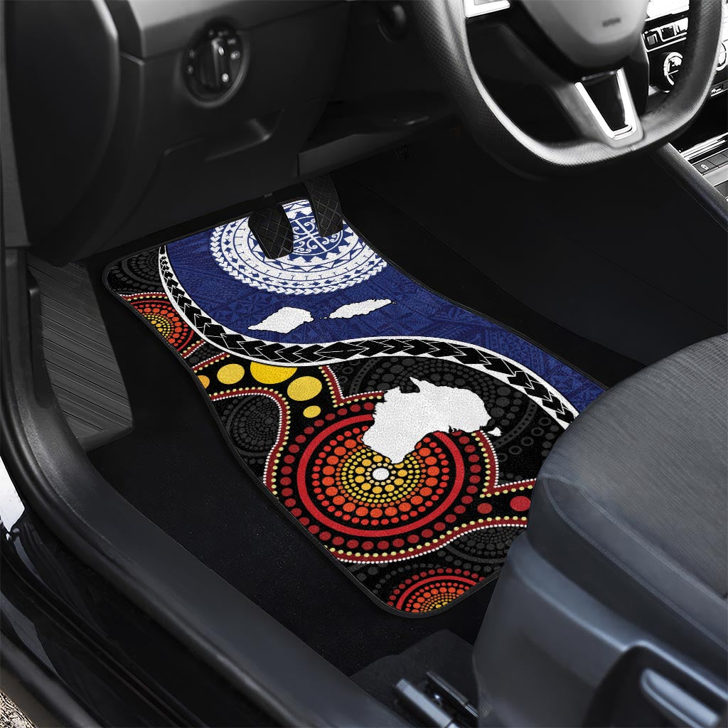 Samoa And Australia Together Car Mats Aboriginal Mix Polynesian