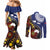 Samoa And Australia Together Couples Matching Mermaid Dress and Long Sleeve Button Shirt Aboriginal Mix Polynesian