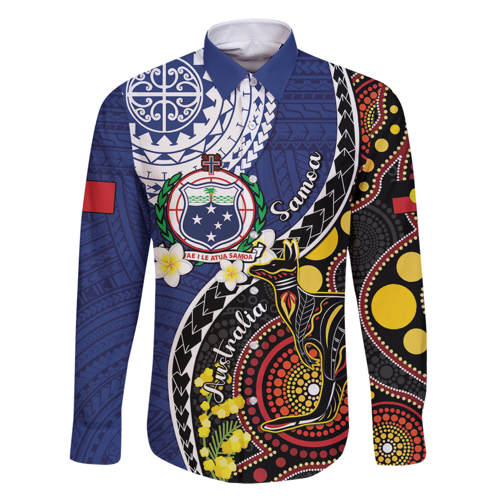 Samoa And Australia Together Family Matching Tank Maxi Dress and Hawaiian Shirt Aboriginal Mix Polynesian