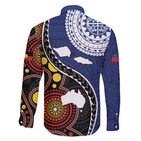 Samoa And Australia Together Family Matching Tank Maxi Dress and Hawaiian Shirt Aboriginal Mix Polynesian