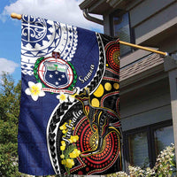 Samoa And Australia Together Garden Flag Aboriginal Mix Polynesian