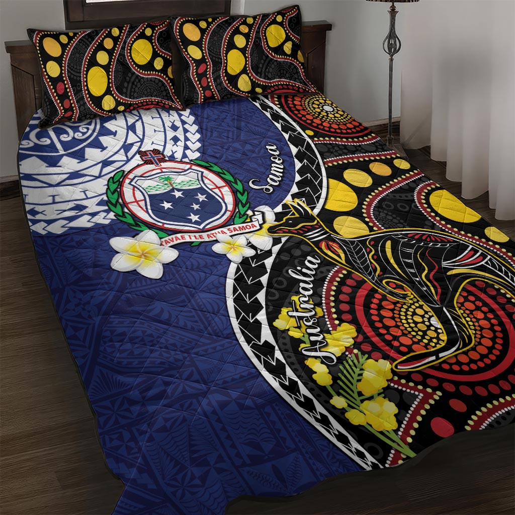 Samoa And Australia Together Quilt Bed Set Aboriginal Mix Polynesian