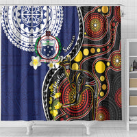 Samoa And Australia Together Shower Curtain Aboriginal Mix Polynesian
