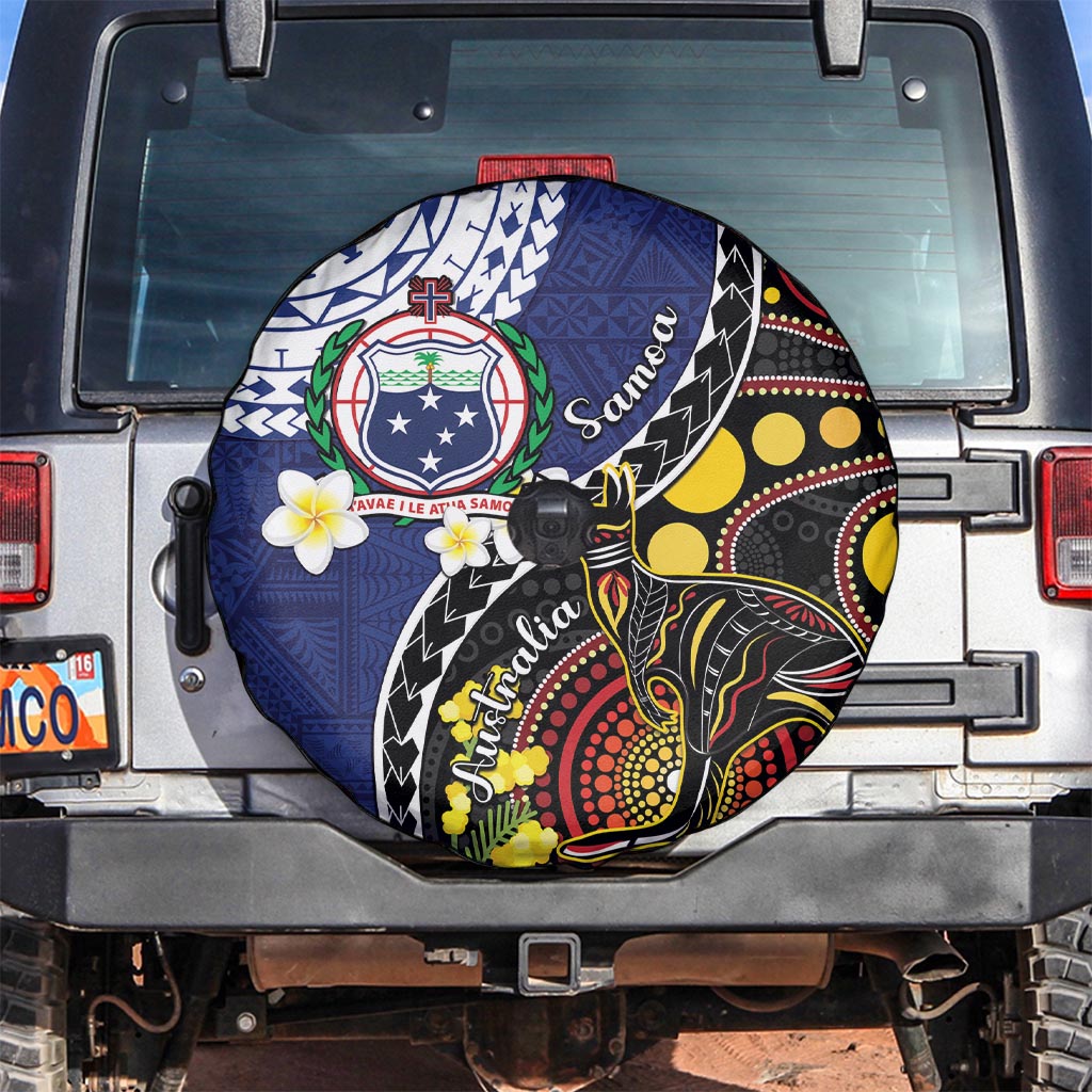 Samoa And Australia Together Spare Tire Cover Aboriginal Mix Polynesian