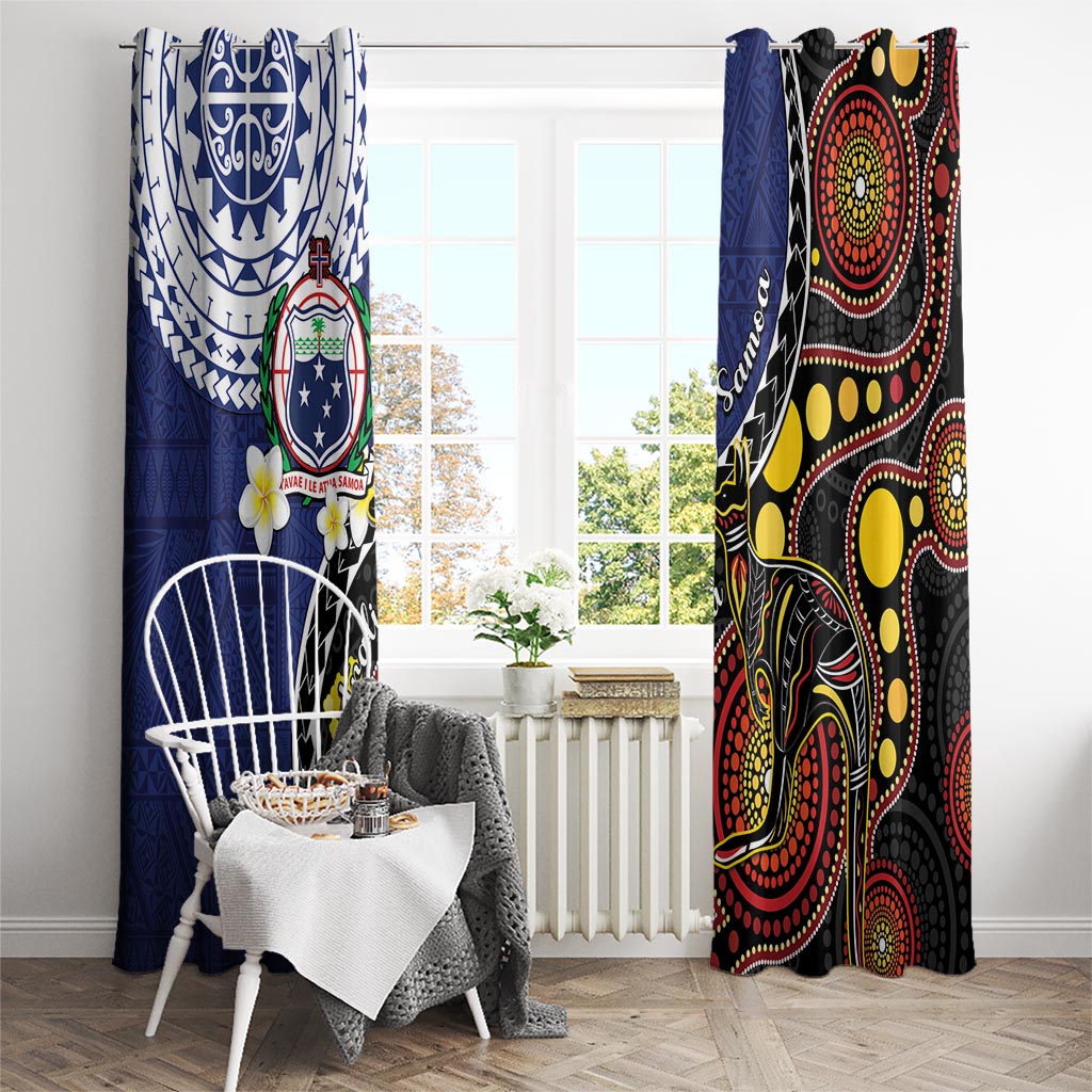 Samoa And Australia Together Window Curtain Aboriginal Mix Polynesian
