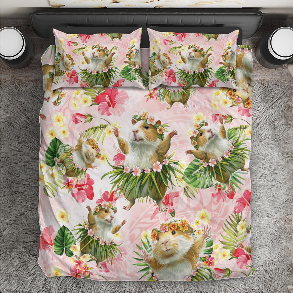 Hawaii Guinea Hula Pig Bedding Set Funny Tropical Style LT05 Pink - Polynesian Pride