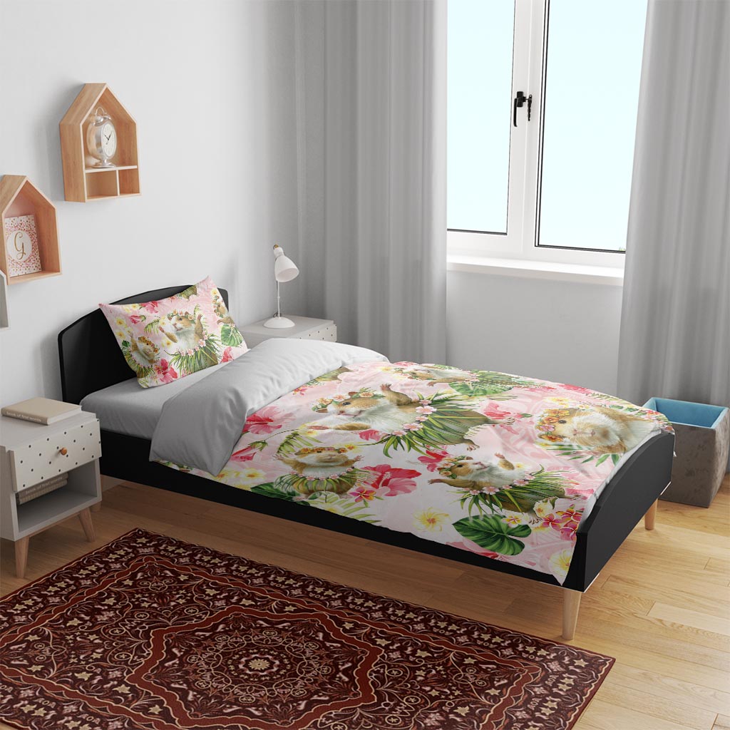 Hawaii Guinea Hula Pig Bedding Set Funny Tropical Style
