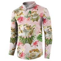 Hawaii Guinea Hula Pig Button Sweatshirt Funny Tropical Style LT05 - Polynesian Pride