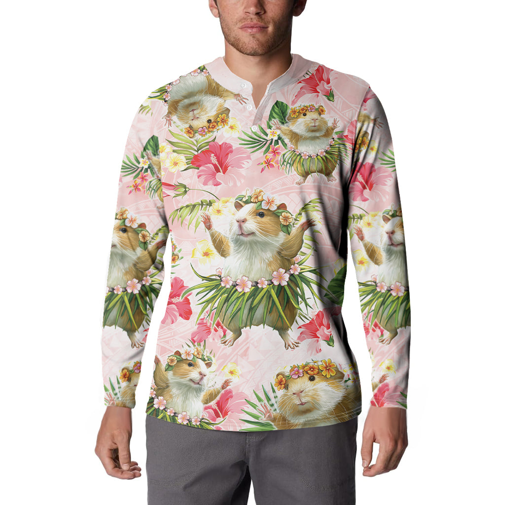Hawaii Guinea Hula Pig Button Sweatshirt Funny Tropical Style LT05 - Polynesian Pride