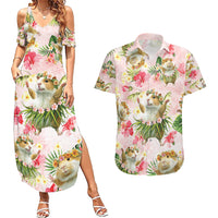 Hawaii Guinea Hula Pig Couples Matching Summer Maxi Dress and Hawaiian Shirt Funny Tropical Style LT05 Pink - Polynesian Pride