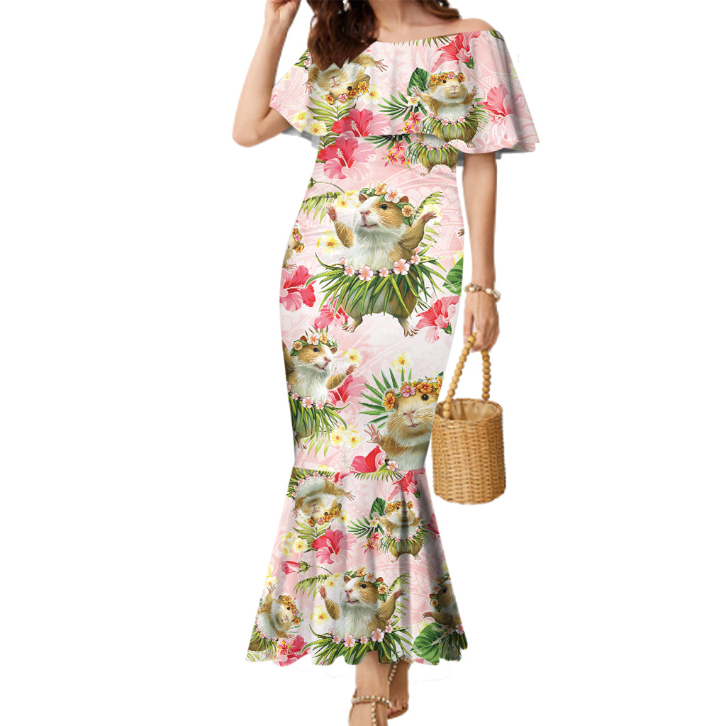Hawaii Guinea Hula Pig Family Matching Mermaid Dress and Hawaiian Shirt Funny Tropical Style