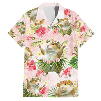 Hawaii Guinea Hula Pig Family Matching Off Shoulder Short Dress and Hawaiian Shirt Funny Tropical Style