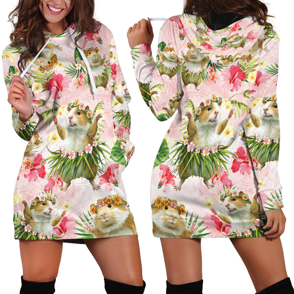 Hawaii Guinea Hula Pig Hoodie Dress Funny Tropical Style LT05 - Polynesian Pride