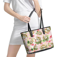 Hawaii Guinea Hula Pig Leather Tote Bag Funny Tropical Style LT05 - Polynesian Pride