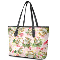 Hawaii Guinea Hula Pig Leather Tote Bag Funny Tropical Style LT05 - Polynesian Pride