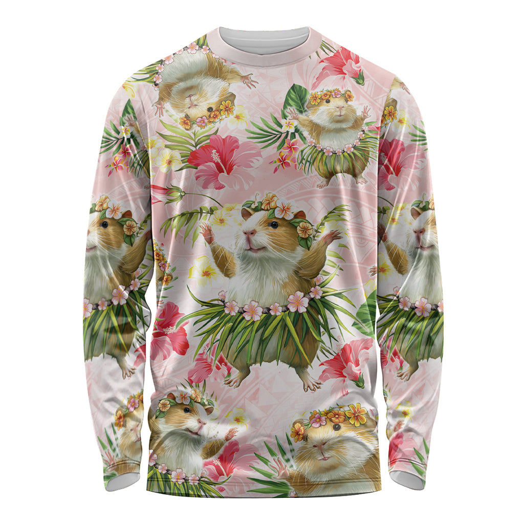 Hawaii Guinea Hula Pig Long Sleeve Shirt Funny Tropical Style