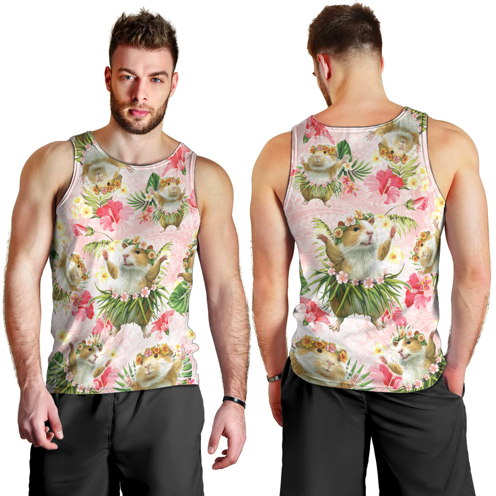 Hawaii Guinea Hula Pig Men Tank Top Funny Tropical Style LT05 - Polynesian Pride