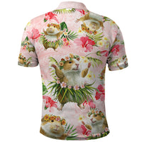 Hawaii Guinea Hula Pig Polo Shirt Funny Tropical Style