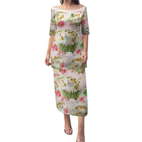Hawaii Guinea Hula Pig Puletasi Funny Tropical Style LT05 Long Dress Pink - Polynesian Pride