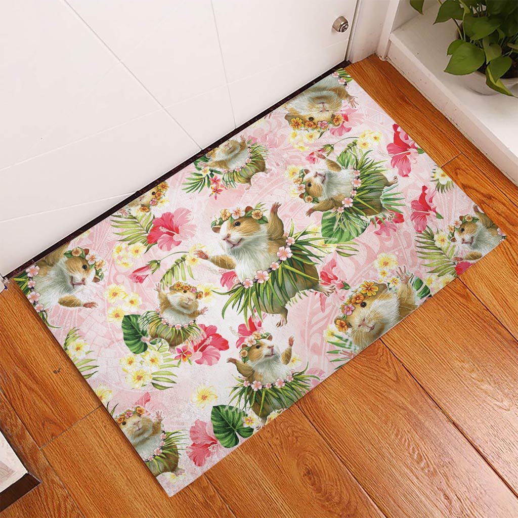 Hawaii Guinea Hula Pig Rubber Doormat Funny Tropical Style LT05 Pink - Polynesian Pride