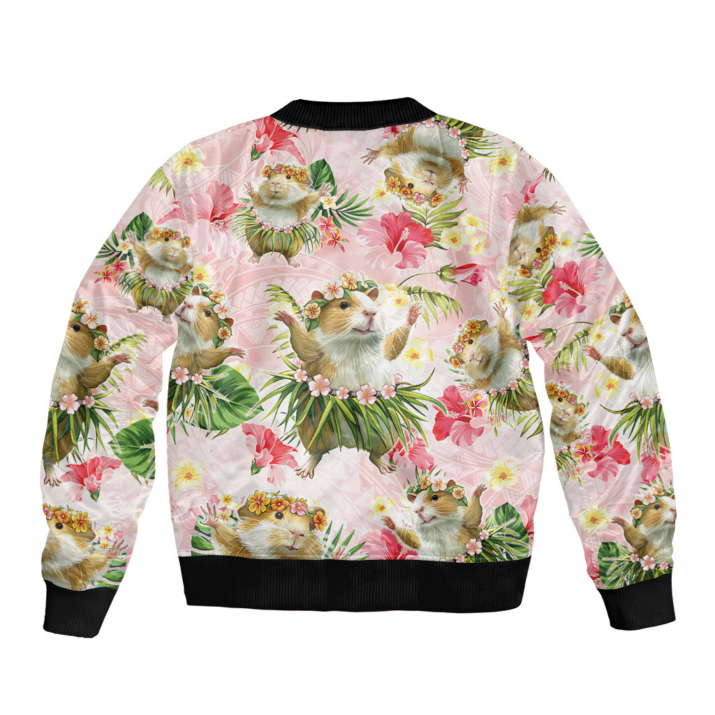 Hawaii Guinea Hula Pig Sleeve Zip Bomber Jacket Funny Tropical Style LT05 - Polynesian Pride