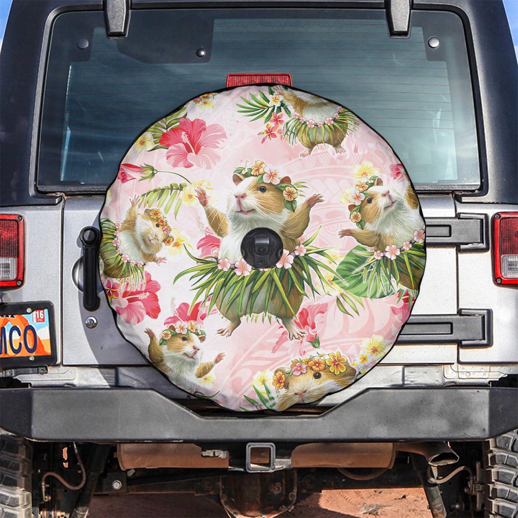 Hawaii Guinea Hula Pig Spare Tire Cover Funny Tropical Style LT05 Pink - Polynesian Pride