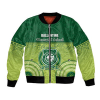 Personalised Ballantine Memorial School Bomber Jacket With Fijian Tapa Pattern