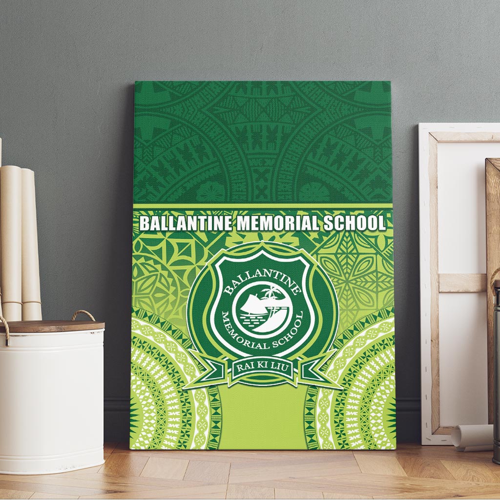 Ballantine Memorial School Canvas Wall Art With Fijian Tapa Pattern