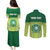 Personalised Ballantine Memorial School Couples Matching Puletasi and Long Sleeve Button Shirt With Fijian Tapa Pattern
