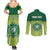 Personalised Ballantine Memorial School Couples Matching Summer Maxi Dress and Long Sleeve Button Shirt With Fijian Tapa Pattern
