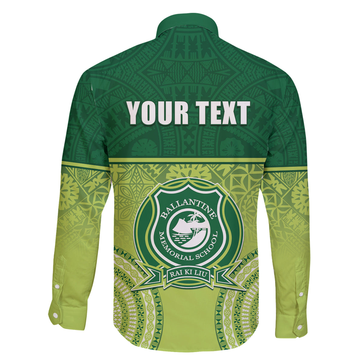 Personalised Ballantine Memorial School Family Matching Off The Shoulder Long Sleeve Dress and Hawaiian Shirt With Fijian Tapa Pattern