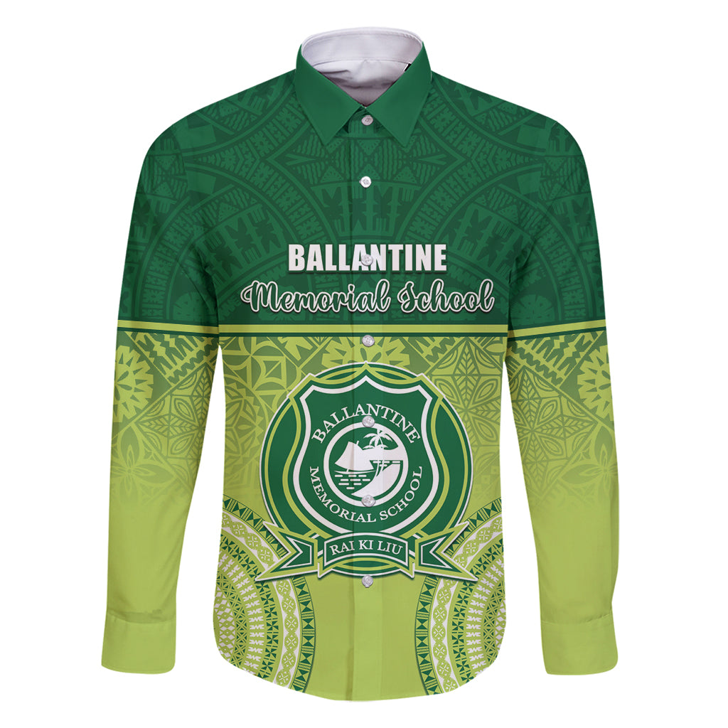 Personalised Ballantine Memorial School Family Matching Tank Maxi Dress and Hawaiian Shirt With Fijian Tapa Pattern