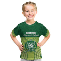 Personalised Ballantine Memorial School Kid T Shirt With Fijian Tapa Pattern