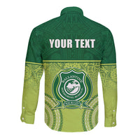 Personalised Ballantine Memorial School Long Sleeve Button Shirt With Fijian Tapa Pattern